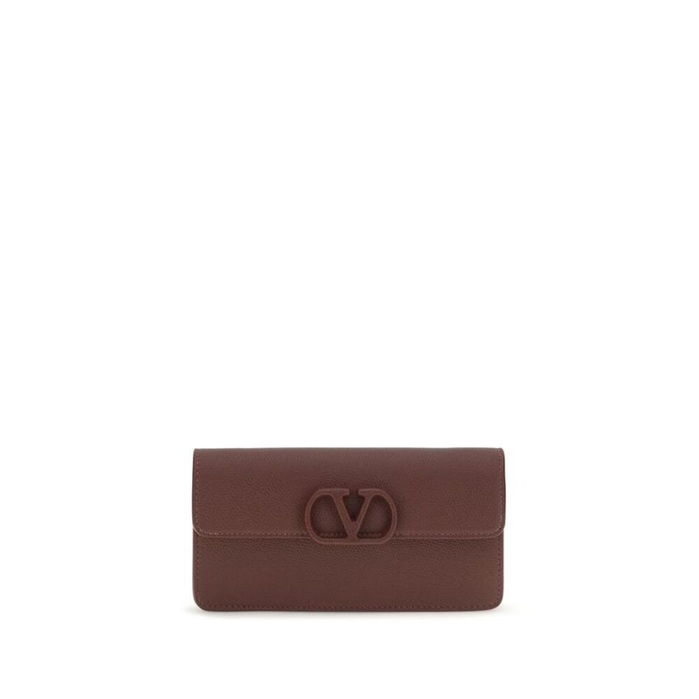 Valentino Garavani Brown Calf Leather Bos Taurus Women's Wallet